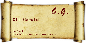 Olt Gerold névjegykártya